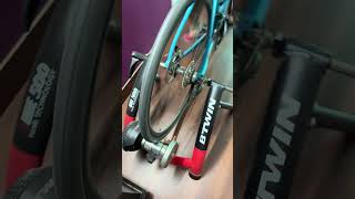 Btwin cycle trainer in action