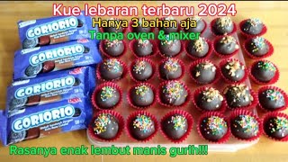 Kue lebaran terbaru 2024 || bola- bola coklat goriorio 3 bahan aja tanpa oven \u0026 mixer