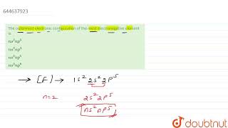 The outermost electronic configuration of the most electronegative element is | 12 | CLASSIFICAT...