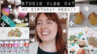 Studio Vlog 047 ⭐ my birthday! ~ frosty walks, new art supplies, \u0026 packing orders