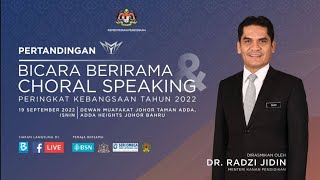 MAJLIS PENUTUPAN RASMI PERTANDINGAN BICARA BERIRAMA DAN CHORAL SPEAKING COMPETITION