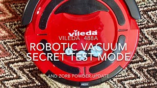 VILEDA M488a  Robotic Vacuum Secret Test Mode And ZORB Powder Update