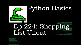 Python Basics Shopping List Uncut