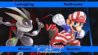 No Style X SmU5h - LudwigFrog (Greninja) vs NotBrayden (Mario) - Ultimate Singles - Winners Quarters