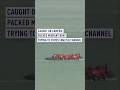 Packed migrant boat caught on video trying to cross English Channel