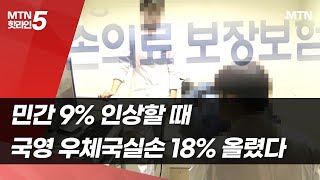 민간 9%올릴 때 국영 우체국 실손보험료 '18%' 인상 / 머니투데이방송 (뉴스)