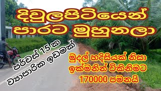 දිවුලපිටියෙන් පාරට මුහුනලා පර්චස් 15 / මුදල් හදිසිකට ඉක්මනින් විකිනිමට / rana land sell