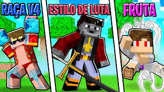 ESCOLHA sua DEVIL FRUIT, ESTILO de LUTA e RAÇA ALEATÓRIA pra GANHAR no MINECRAFT