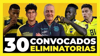 Mis 30 convocados de Ecuador para la Doble fecha de Eliminatorias sudamericanas Qatar 2022 🇪🇨🏆⚽