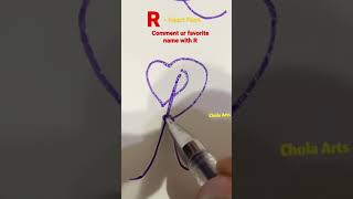 #shorts How to write R in Heart Font | English Handwriting #calligraphy #howtodraw #art #trending