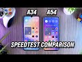 Samsung A34 5G vs A54 5G Speedtest Comparison - Mediatek Dimensity 1080 vs Exynos 1380