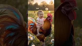 Rooster and baby boy Comedy Video 😂 Baby Boy Laughing Sound 😂