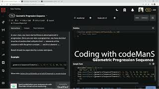 Codewars 7 kyu Geometric Progression Sequence Javascript