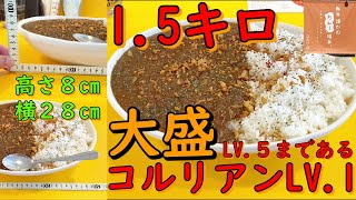 １．５キロ大盛コルリアンカレーLV.１ルーもスパイス効いて美味い/穴場のカレーかふぇ コルリ【北海道札幌グルメ】curry rice japan