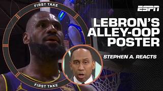 Stephen A. says he WASN'T IMPRESSED with LeBron's alley-oop dunk 😳 | First Take