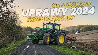 ✩ 🇵🇱 ORKA ,GRUBEROWANIE \u0026 TALERZOWANIE 2024 ✔ JOHN DEERE 6R215 NA GÓRACH ✔ ☆ GR JUSZCZAK ☆