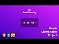 How To Create Digital Clock Using HTML, CSS, and JavaScript | Simple Digital Clock Tutorial