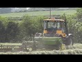 jcb fastrac 3190 and john deere 456a baling hay. haymaking 2010