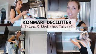 Konmari Method Declutter Pt. 1 | Medicine Cabinet | Kitchen Cupboards