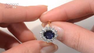 Sapphire 2.30ct And Diamond 1.00ct 18K Gold Ring - FET27-U