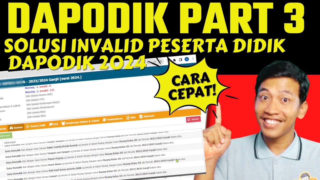 SOLUSI Invalid Peserta Didik Dapodik 2024 - Cara Mengerjakan DAPODIK ...