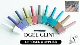 DGEL Glint Unboxed and Applied to create with magnetic colors gels a festive yet stylish nail set