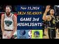 Memphis Grizzlies vs Golden State Warriors Full Game 3rd | Nov 15,2024| NBA Today | NBA Highlights |