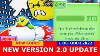 NEW UPDATE CODES [👨‍🚀V2.0] ALL CODES! Racing Rocket ROBLOX | October 1, 2022
