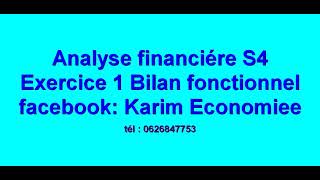 Analyse financière S4 Exercice 1 Bilan Fonctionnel