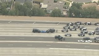 91 Freeway closed in Anaheim after police chase ends in standoff