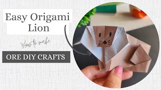 Easy Origami Lion Tutorial - How to make paper animals - DIY