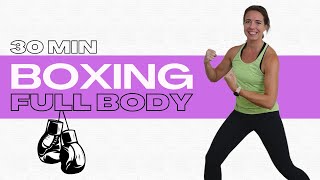 30 Minute Full Body Boxing Workout at Home - Fat Burning Cardio Exercises with Low Impact