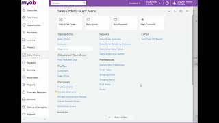 MYOB Advanced Training - Sales Orders - Overview and Preferences