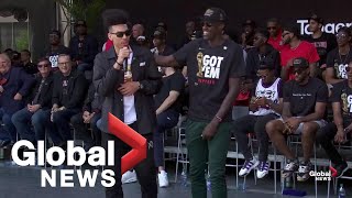 Raptors victory parade: Danny Green thanks fans, Pascal Siakam leads crowd in chant of 'Spicy P'