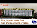 Athearn 53' N Scale Bulkhead Flatcars and How to Build Easy Lumber Loads for Them!