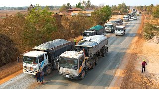 The World's Modern National Road Construction Engine Technology - Awesome  Mixing Gravel Pavement