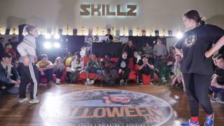 SKILLZ Halloween Jam 2016   breaking beginners finals 1 2   Bgirl Ema vs Ivona Part 1