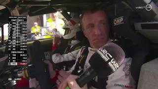 Kris Meeke SS05 Tour de Corse 2019 - stage-end reaction