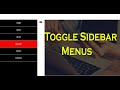 Toggle Sidebar Menus using HTML, CSS and JavaScript