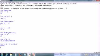 Python tutorial 3 Arithmetic Operators