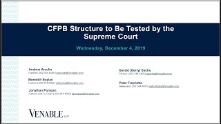 CFPB Structure to Be Tested by the  Supreme Court