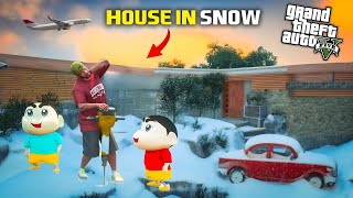 Gta 5: Franklin \u0026 Shinchan Lost In Biggest Snow Tsunami in Gta5.!( Gta5 mods )