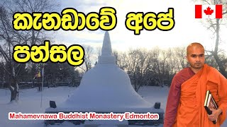 කැනඩාවේ අපේ පන්සල | Mahamevnawa Buddhist  Monastery Edmonton| Canada Sinhala Vlog| Day in the life