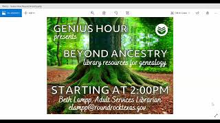 Beyond Ancestry: Library Resources for Genealogy