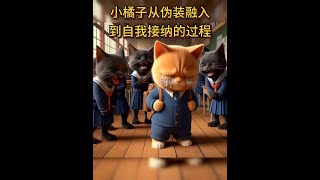 小橘子从伪装融入到自我接纳的过程 #猫咪  #儿童动画  #万物皆有灵性  #Ai绘画