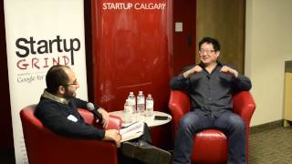 Evan Hu (Ideaca) at Startup Grind Calgary