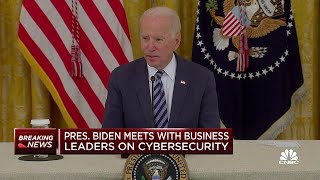 President Joe Biden meets with business leaders on cybersecurity