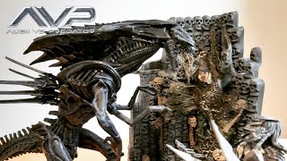 McFarlane Alien vs Predator Queen and Predator base Diorama Review