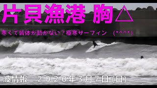 波情報　千葉北　片貝漁港　３月７日　やれますけど寒い(^^♪