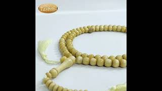 Natural Yellow Citrus Wood Tasbih 8mm 99-bead Prayer Beads 2 Tassels Molem Tasbeh Rosario